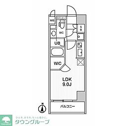 ALTERNA住吉 6階ワンルームの間取り