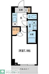 プライムアーバン住吉II 5階1Kの間取り