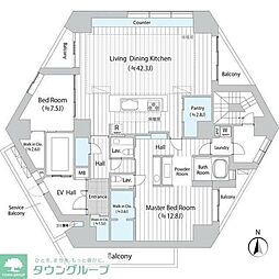 ＴＨＥ　ＤＯＯＲＳ　広尾 4階2SLDKの間取り