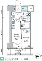 ミリアレジデンス両国 9階1DKの間取り