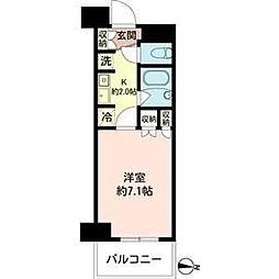 エコロジー東陽町プロセンチュリー 7階1Kの間取り