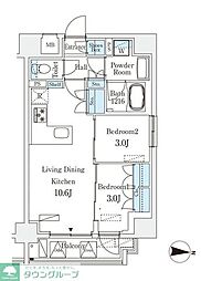 ＳＴＡＮＤＺ亀戸 9階2LDKの間取り