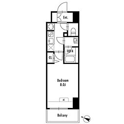ＧＲＡＮＰＡＳＥＯ三ノ輪 10階1Kの間取り