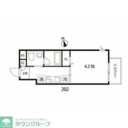 アリカ押上 4階1Kの間取り