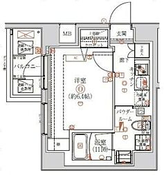 アルテシモ　リーノ 6階1Kの間取り