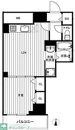パレスシンシア江東橋 14階1LDKの間取り