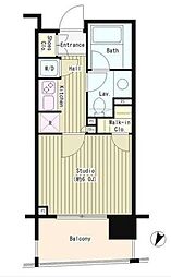 コクヨーレ日本橋 6階1Kの間取り