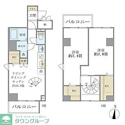 シティフォレスト森下 5階2LDKの間取り