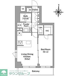 ＢＰＲレジデンス大島 5階1LDKの間取り