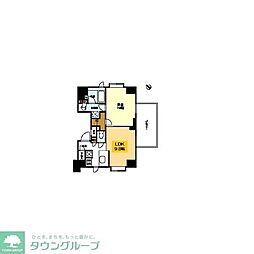 リバーレ月島 8階1LDKの間取り
