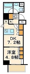パークハビオ門前仲町 3階1DKの間取り