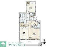 クレアシティ木場 7階2LDKの間取り