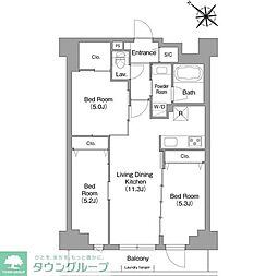 コンフォリア・リヴ豊洲キャナル 4階3LDKの間取り