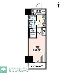 プレール・ドゥーク両国IV 8階1Kの間取り