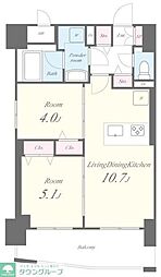 Portofino(ポルトフィーノ) 8階2LDKの間取り