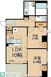 プレミスト明石町 4階2LDKの間取り