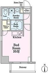 プライムメゾン蔵前 12階ワンルームの間取り