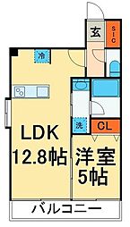 ＫＤＸ大伝馬レジデンス 4階1LDKの間取り