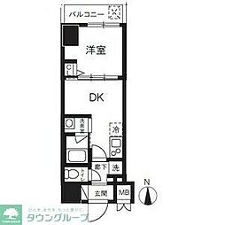 ハーモニーレジデンスグローバルキャピタル 12階1DKの間取り