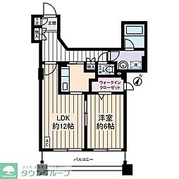 サングランパ 4階1LDKの間取り