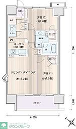 エスティメゾン豊洲レジデンスＡ 10階2LDKの間取り