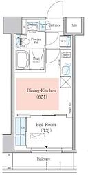 アーバネックス深川木場 2階1DKの間取り