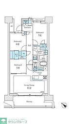 ＨＡＲＵＭＩ　ＦＬＡＧ　ＰＡＲＫ　ＶＩＬＬＡＧＥ　Ｆ棟 8階3LDKの間取り