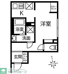 クリオ　ラモード木場公園 2階ワンルームの間取り