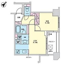 エコロジー柳橋レジデンス 6階1LDKの間取り