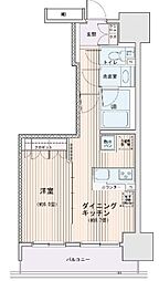 エスティメゾン錦糸町II 13階1LDKの間取り