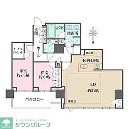 HARUMI FLAG SKY DUO SUN VILLAGE T棟 49階3LDKの間取り