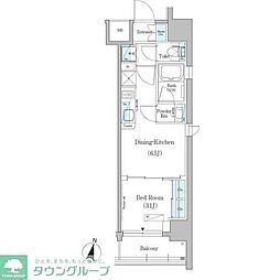 アーバネックス浅草 6階1DKの間取り