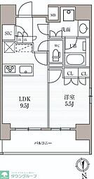 シーズンフラッツ上野稲荷町 11階1LDKの間取り