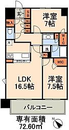 エスティメゾン豊洲レジデンスＡ 5階2LDKの間取り