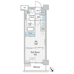 都営大江戸線 門前仲町駅 徒歩10分の賃貸マンション 1階1DKの間取り
