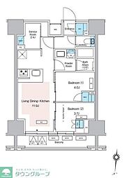プレディアコート錦糸町スカイビュー 2SLDKの間取図画像