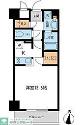 レジデンス両国駅前 ワンルームの間取図画像