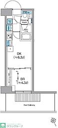 クレヴィアリグゼ日暮里根岸 1DKの間取図画像