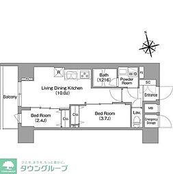 コンフォリア・リヴ南砂町EAST 2LDKの間取図画像