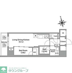 コンフォリア・リヴ南砂町EAST 1LDKの間取図画像