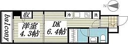 creal門前仲町2 1DKの間取図画像