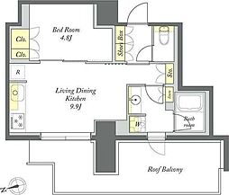 プライムメゾン清澄白河 1LDKの間取図画像