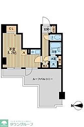 ドゥーエ西大島 ワンルームの間取図画像