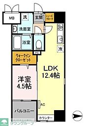 トリオマーレ蔵前 1LDKの間取図画像