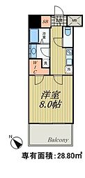 グランパレス東京八重洲アベニュー 1Kの間取図画像