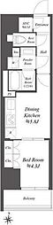 WORVE東京木場 1DKの間取図画像
