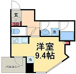 コンフォリア銀座EAST ワンルームの間取図画像