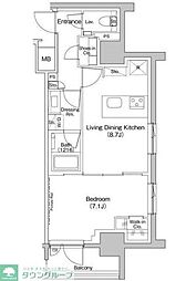 ザ・パークハビオ入谷 1LDKの間取図画像