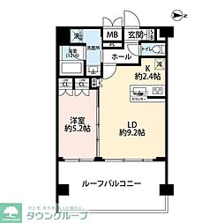 プレール・ドゥーク本所吾妻橋3 1LDKの間取図画像
