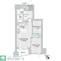 ザ・グランクラッセ日本橋イースト 2LDKの間取図画像